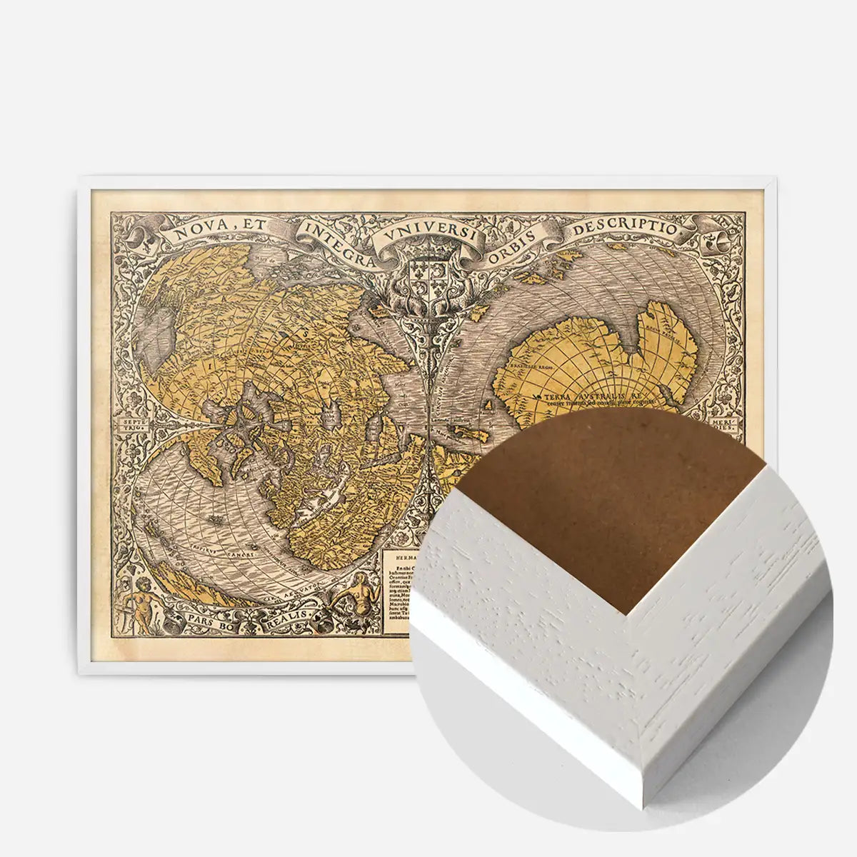1531 Full-Sheet Woodcut Map Of The World by Oronce Fine