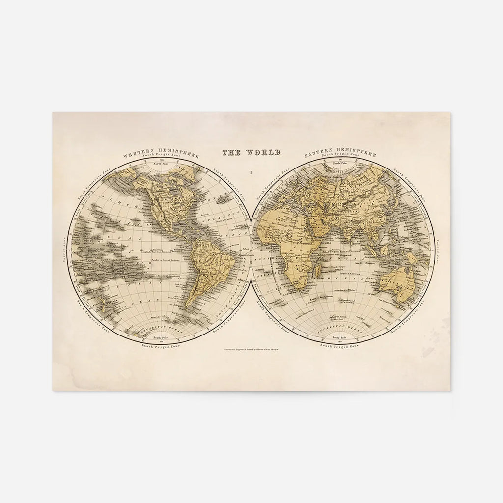 Vintage World Map Gilmour Dean