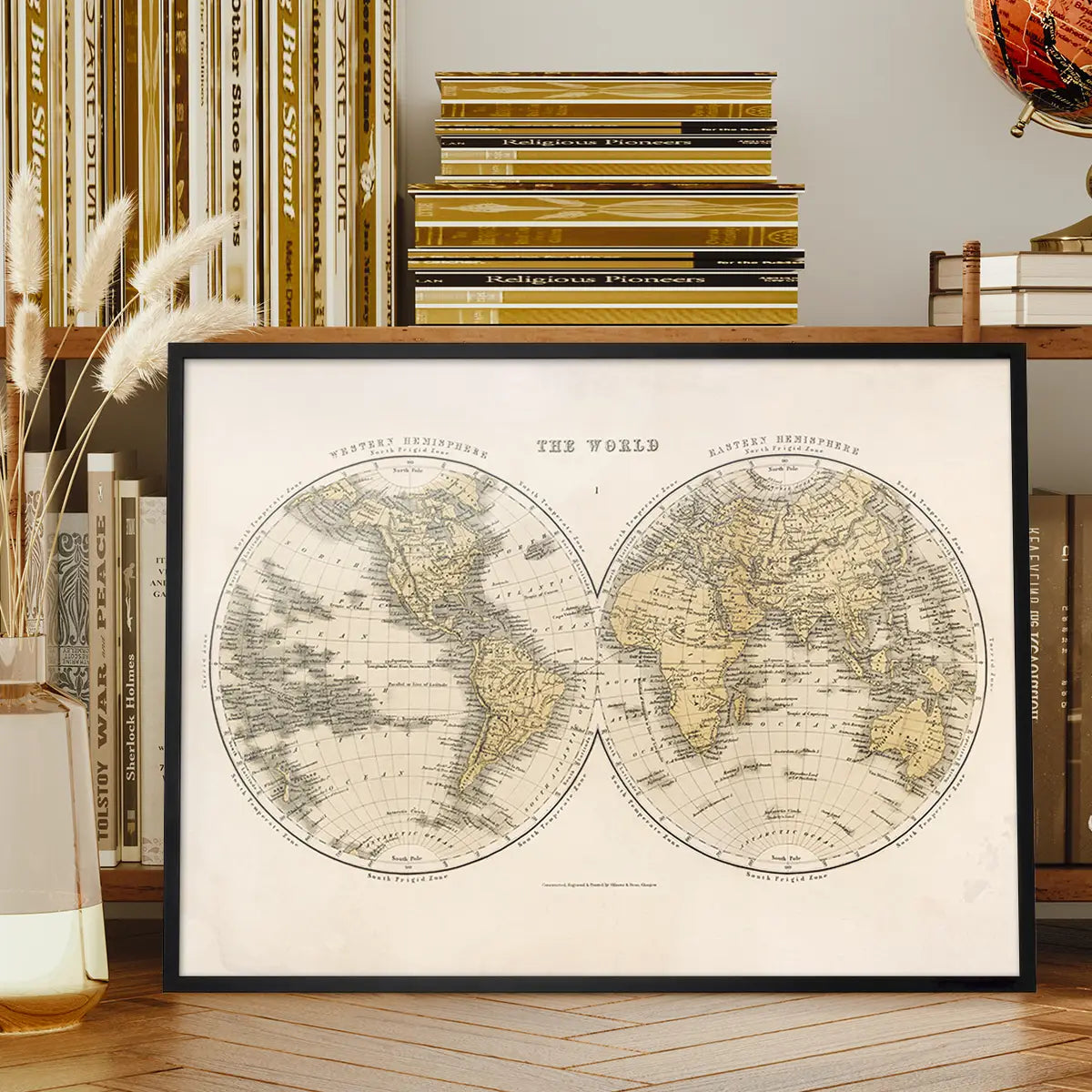 Vintage World Map By Gilmour And Dean