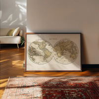 Vintage World Map By Gilmour And Dean