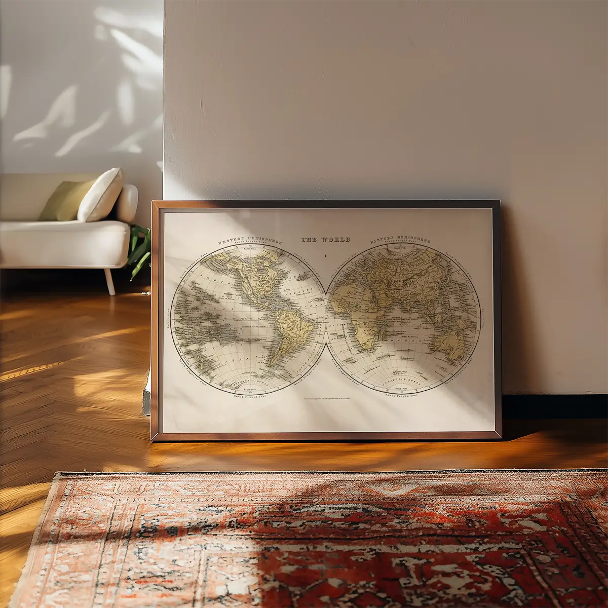 Vintage World Map By Gilmour And Dean