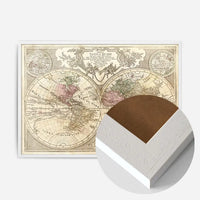 Decorative Large Double Hemisphere World Map