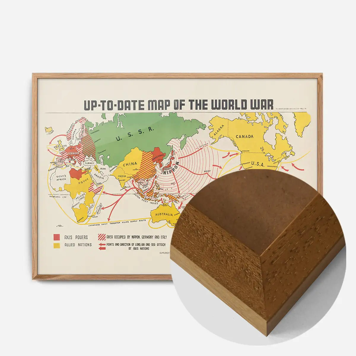 Up-To-Date Map Of The World War 1942 By Manila Shinbun-Sha