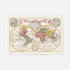 Hand Coloured Double Hemisphere World Map