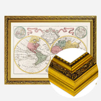Hand Coloured Double Hemisphere World Map