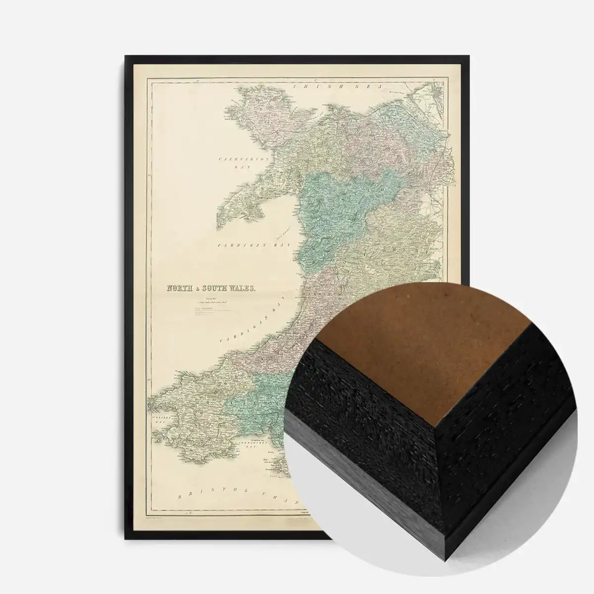 North & South Wales including Counties by Sidney Hall, Vintage 1856 Map Print