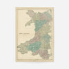 North & South Wales including Counties by Sidney Hall, Vintage 1856 Map Print