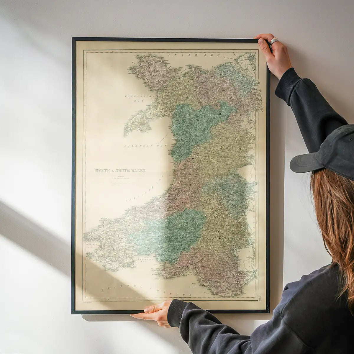 North & South Wales including Counties by Sidney Hall, Vintage 1856 Map Print