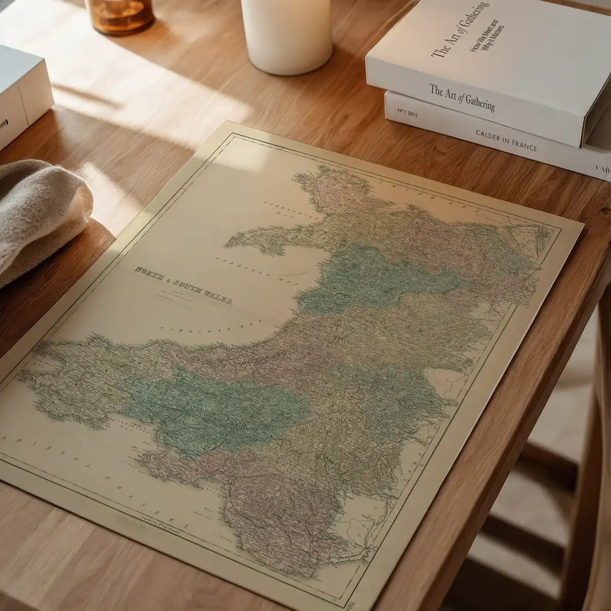 North & South Wales including Counties by Sidney Hall, Vintage 1856 Map Print