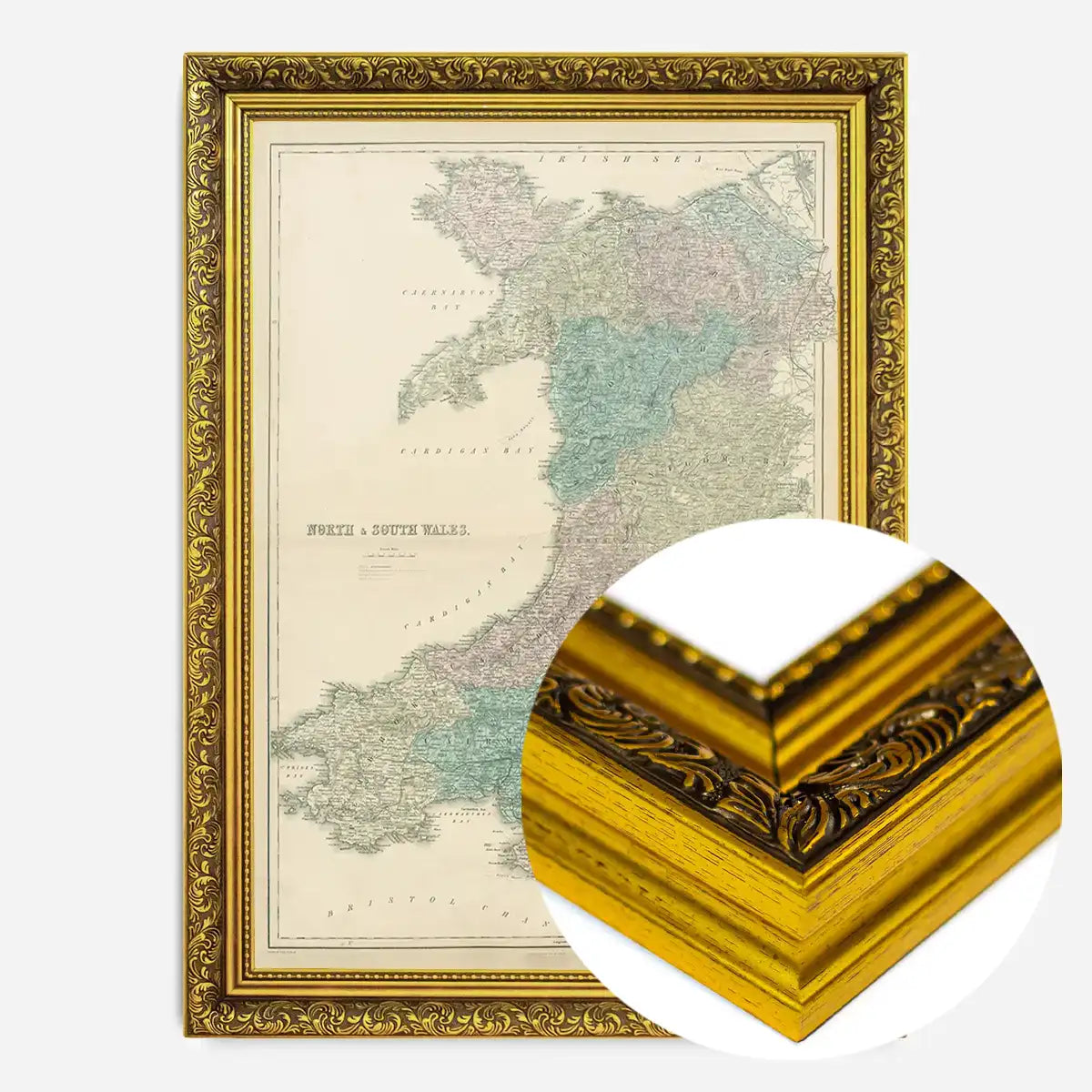 North & South Wales including Counties by Sidney Hall, Vintage 1856 Map Print