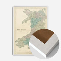 North & South Wales including Counties by Sidney Hall, Vintage 1856 Map Print