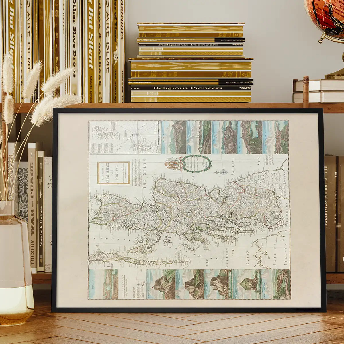 Vintage Scotland by Herman Moll Map Landscape Print