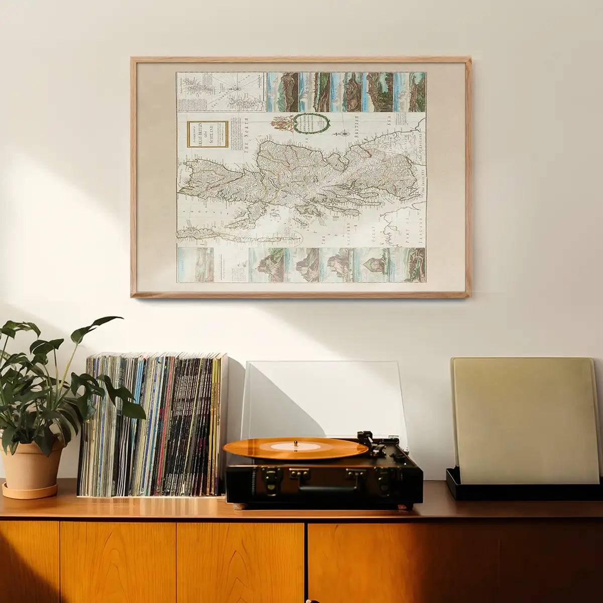 Vintage Scotland by Herman Moll Map Landscape Print