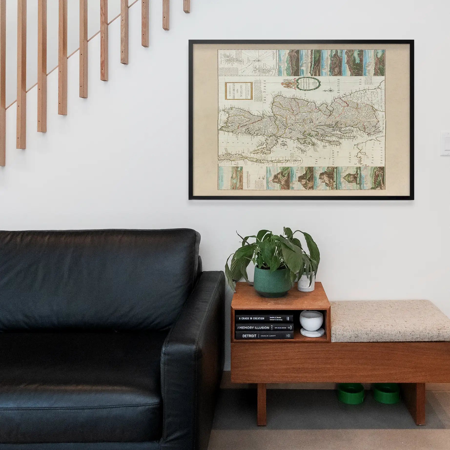 Vintage Scotland by Herman Moll Map Landscape Print