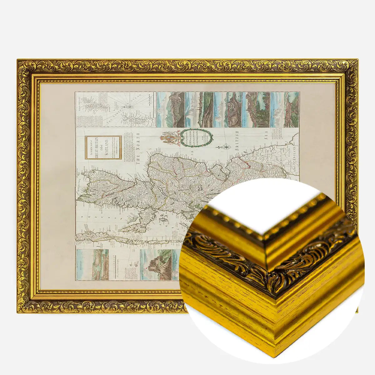 Vintage Scotland by Herman Moll Map Landscape Print