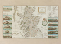 Vintage Scotland by Herman Moll Map Landscape Print