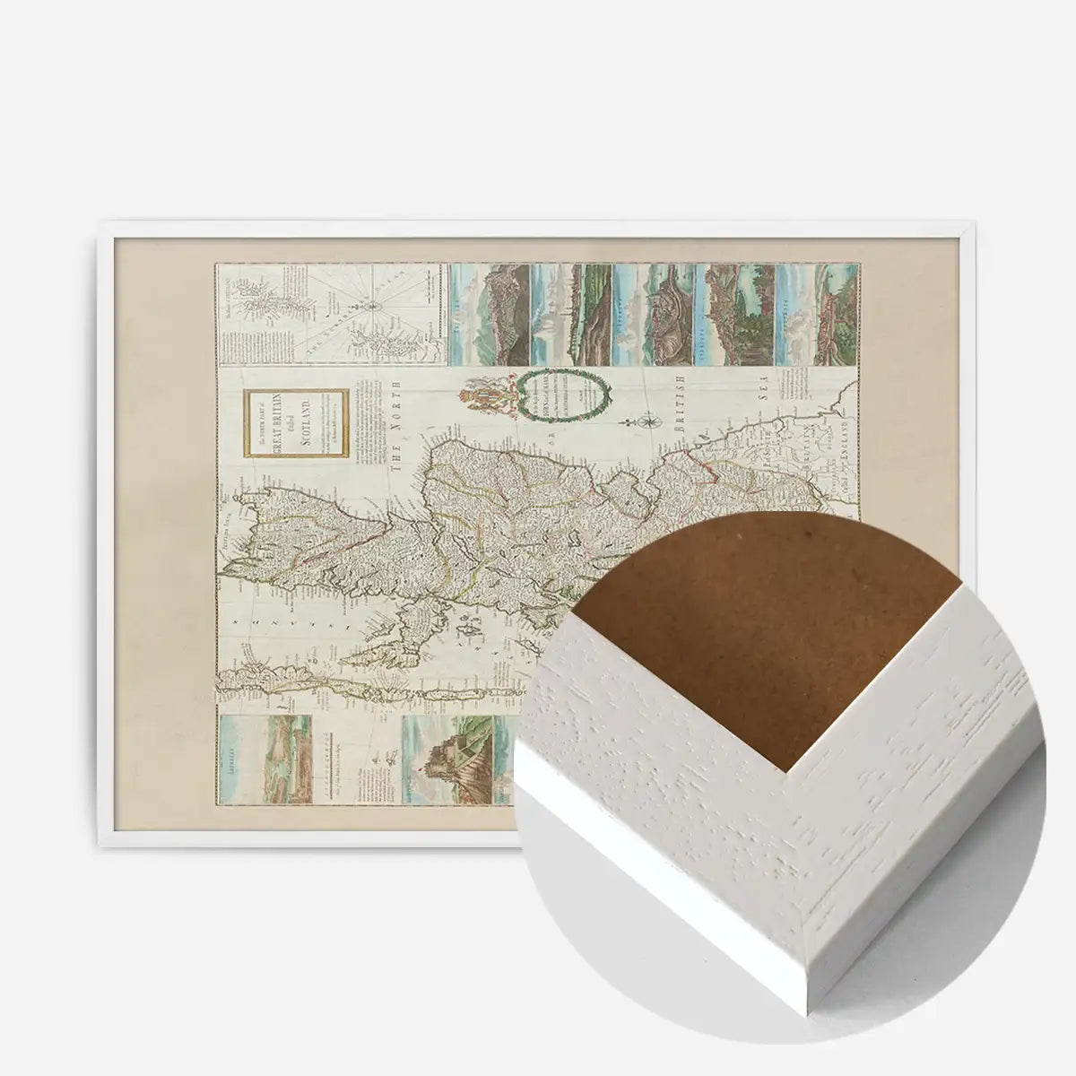 Vintage Scotland by Herman Moll Map Landscape Print