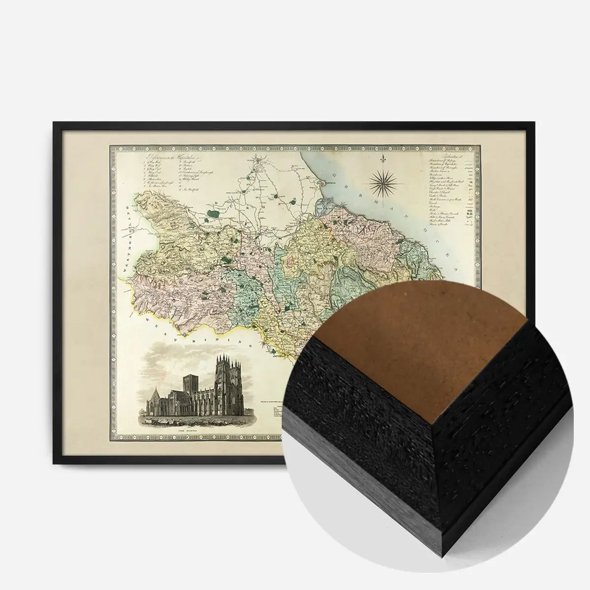 Vintage Colour Map of York Print by CJ Greenwood