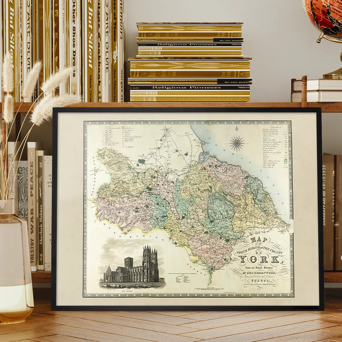 Vintage Colour Map of York Print by CJ Greenwood