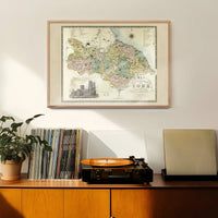 Vintage Colour Map of York Print by CJ Greenwood