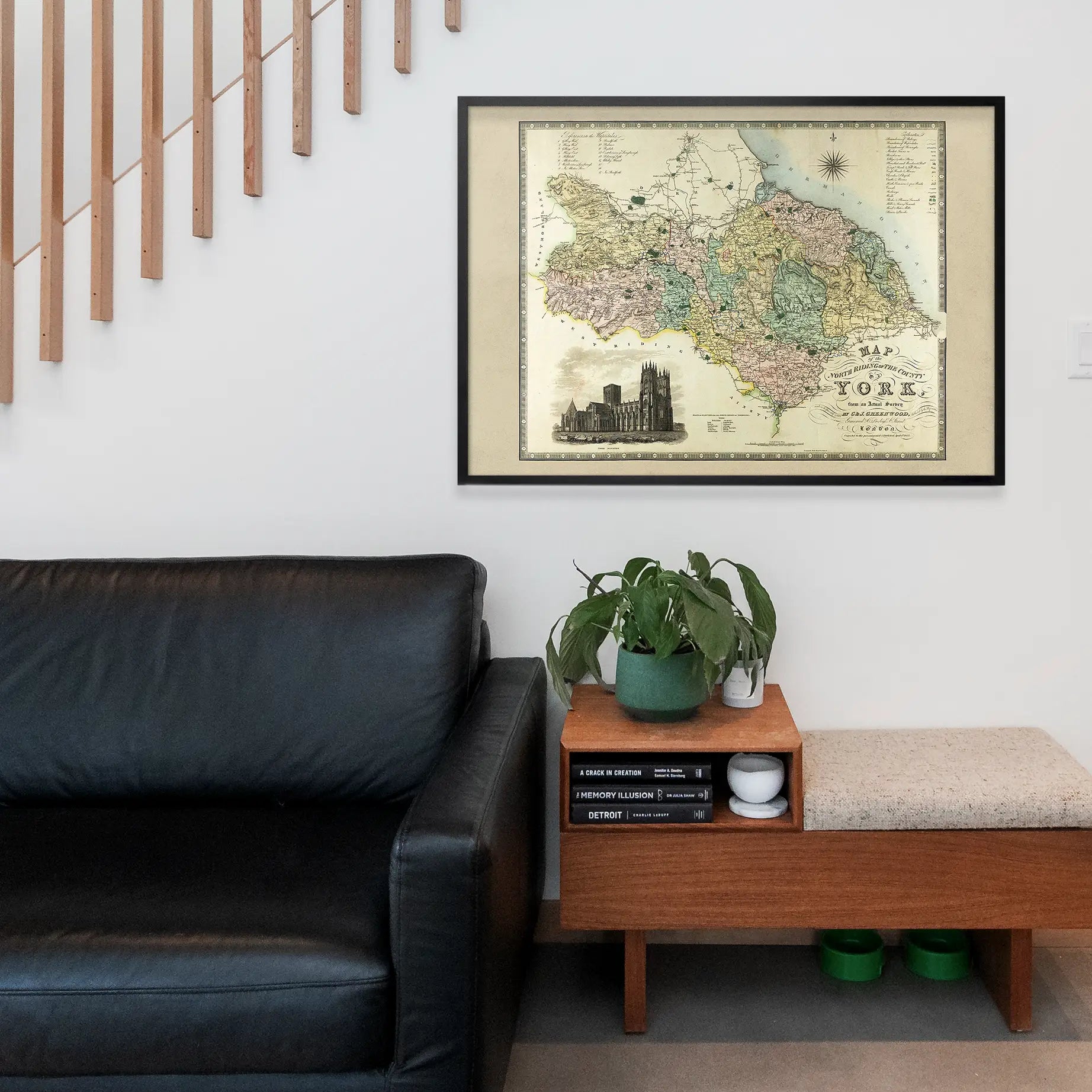 Vintage Colour Map of York Print by CJ Greenwood
