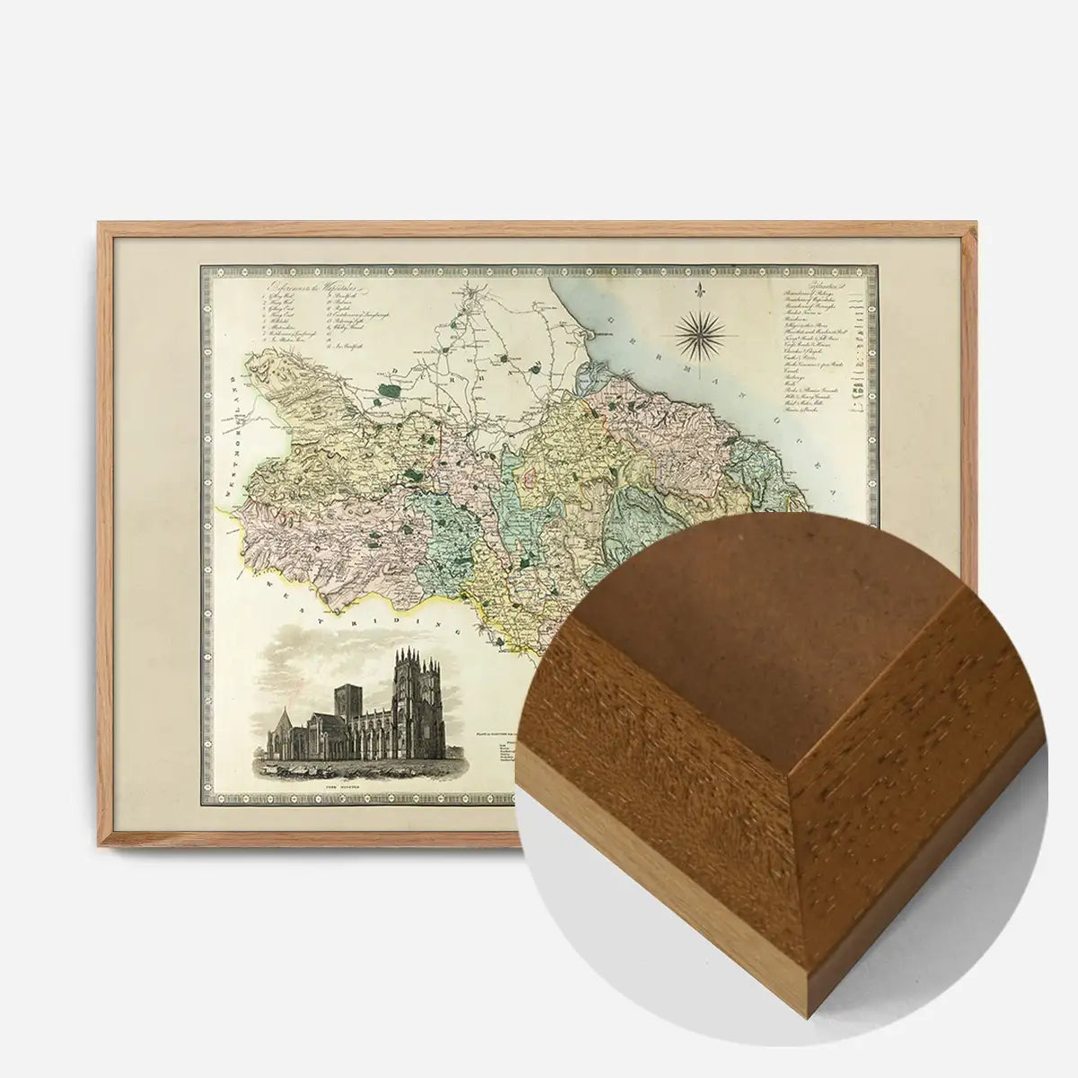 Vintage Colour Map of York Print by CJ Greenwood