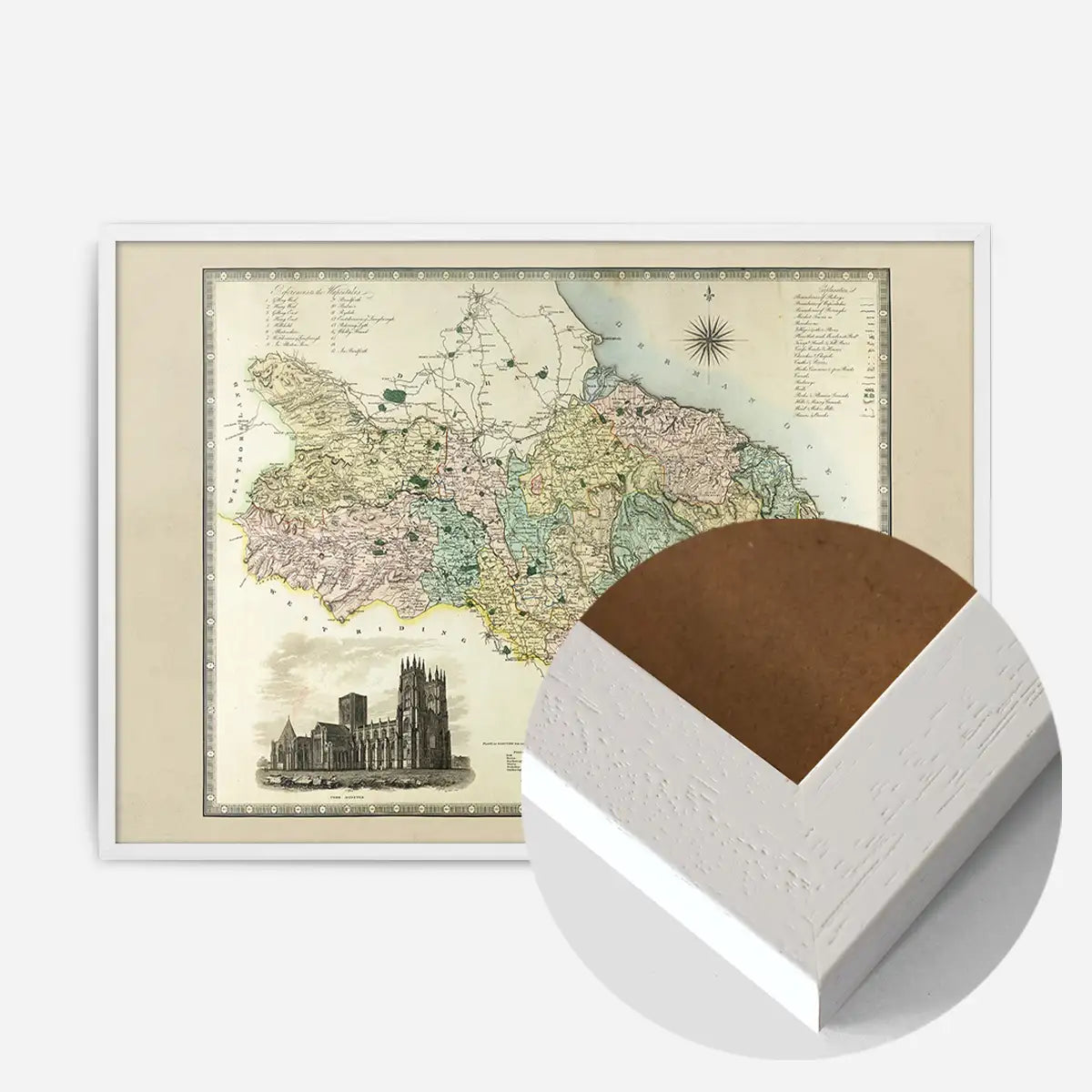 Vintage Colour Map of York Print by CJ Greenwood