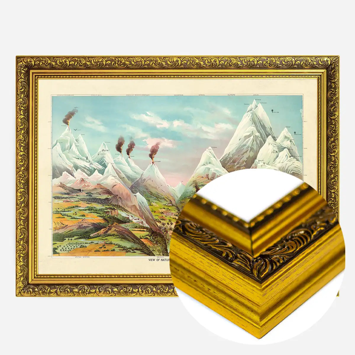 Nature in Ascending Regions Map Print by Levi Walter Yaggy