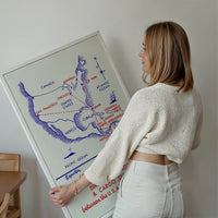 Vintage Map Print of USA to Colombia Cargo Routes