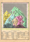 Principle Mountains of the World 1826 Map Print by Young and Delleker