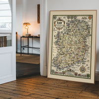 1933 Pictorial Plan of Ireland Map Print