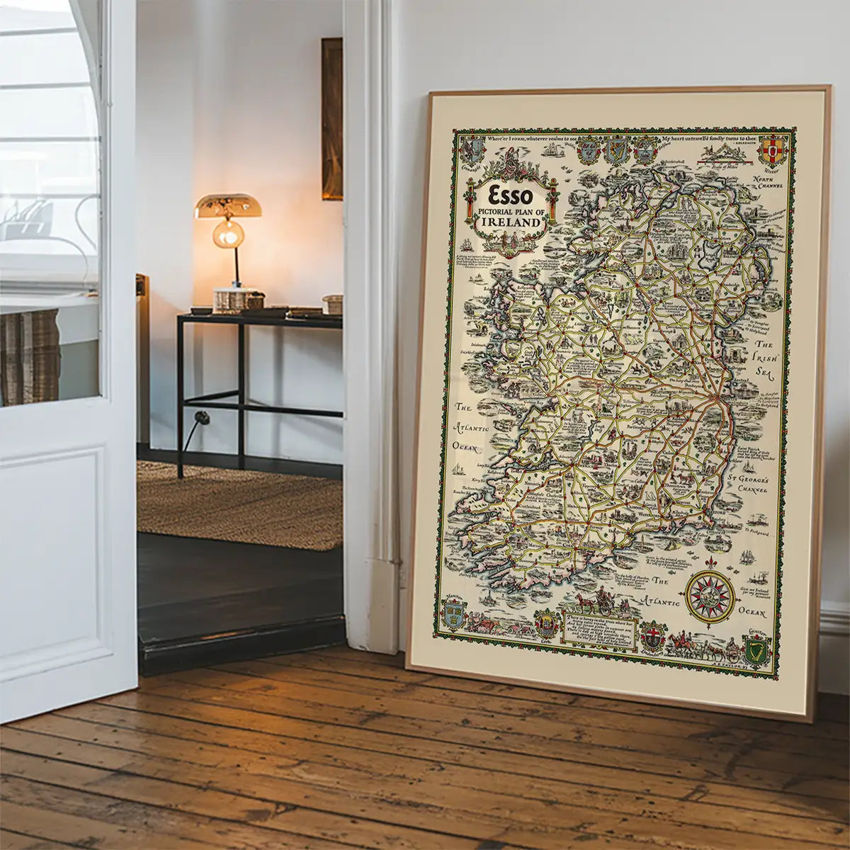 1933 Pictorial Plan of Ireland Map Print