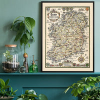1933 Pictorial Plan of Ireland Map Print