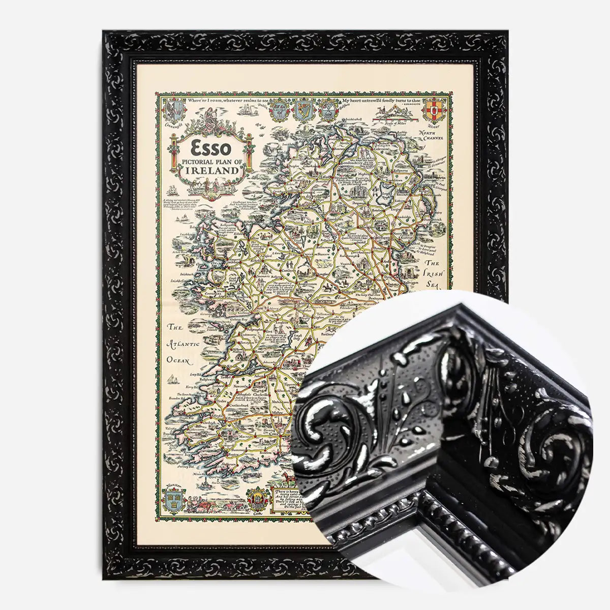1933 Pictorial Plan of Ireland Map Print