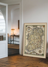 1933 Pictorial Plan of Ireland Map Print