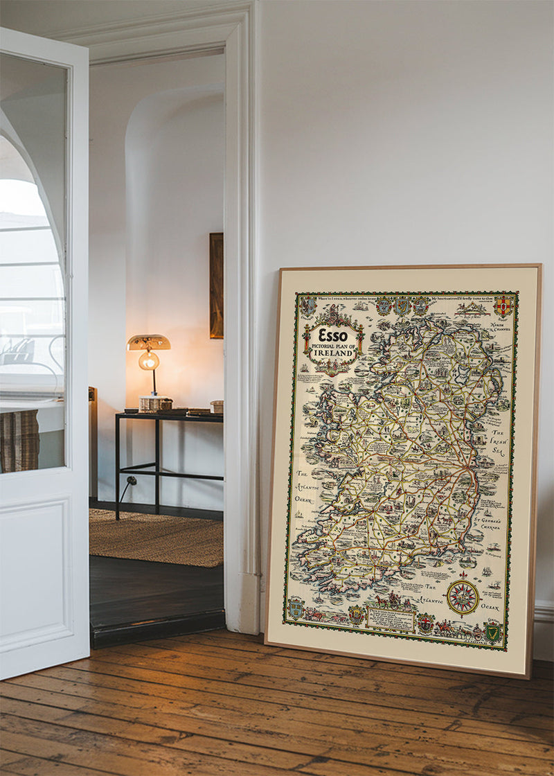 1933 Pictorial Plan of Ireland Map Print