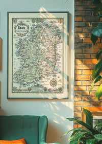 1933 Pictorial Plan of Ireland Map Print
