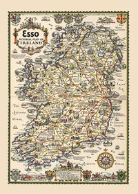 1933 Pictorial Plan of Ireland Map Print