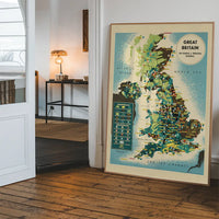 Vintage Map of Industrial Great Britain Map Print