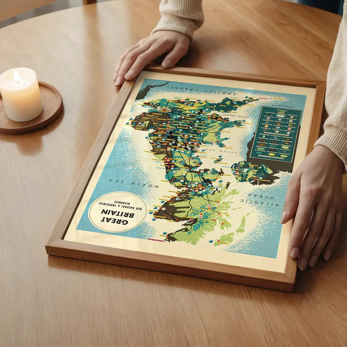 Vintage Map of Industrial Great Britain Map Print