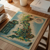 Vintage Map of Industrial Great Britain Map Print