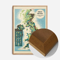 Vintage Map of Industrial Great Britain Map Print