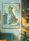 Vintage Map of Industrial Great Britain Map Print