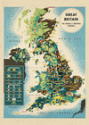 Vintage Map of Industrial Great Britain Map Print