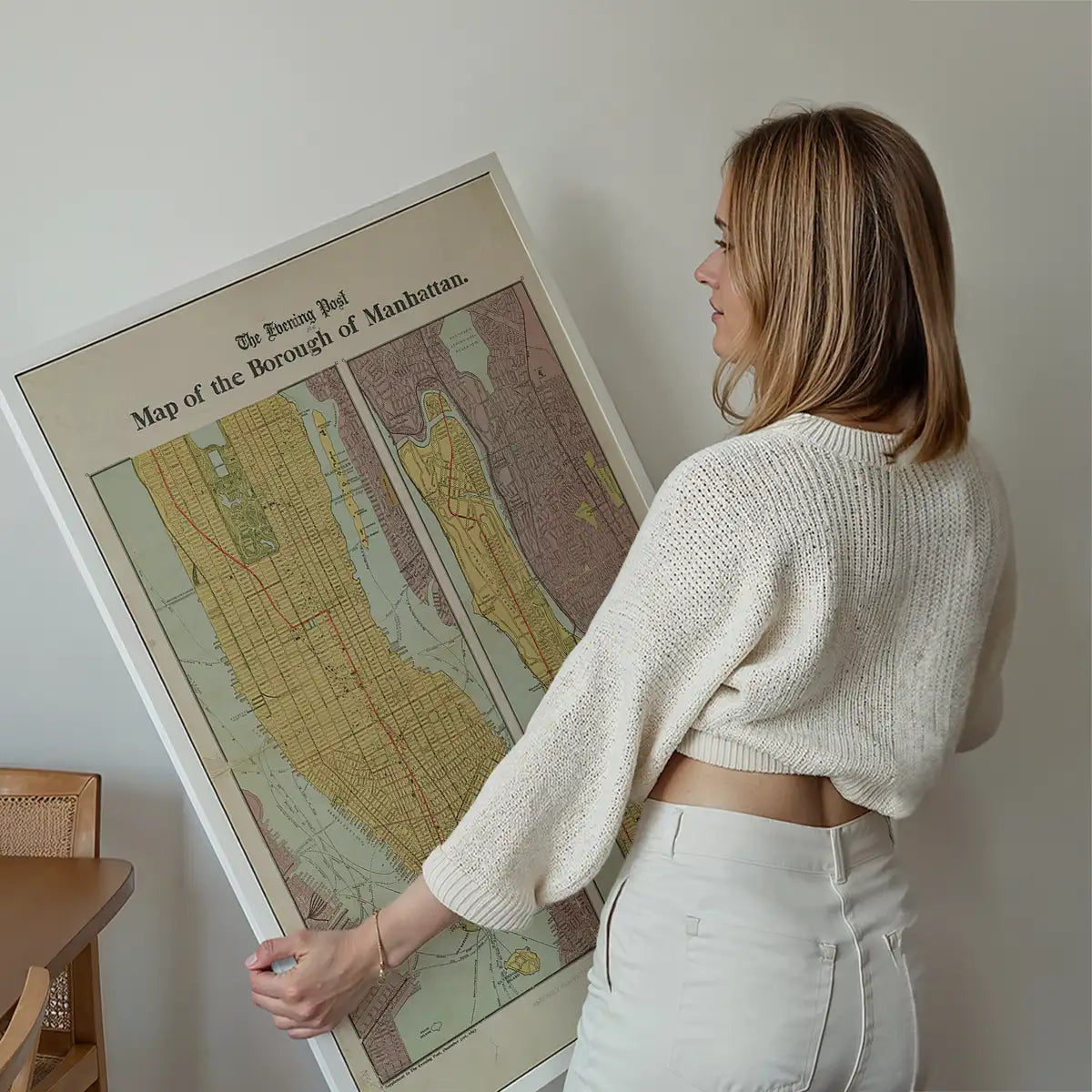 The Borough of Manhattan by the Evening Post Map Print