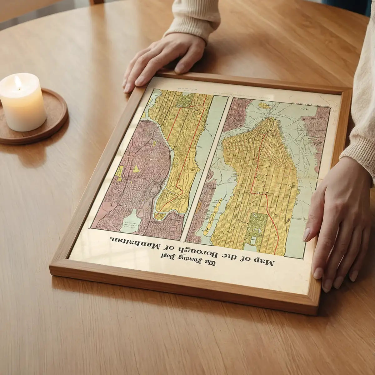 The Borough of Manhattan by the Evening Post Map Print