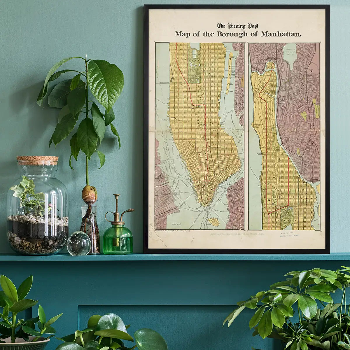 The Borough of Manhattan by the Evening Post Map Print