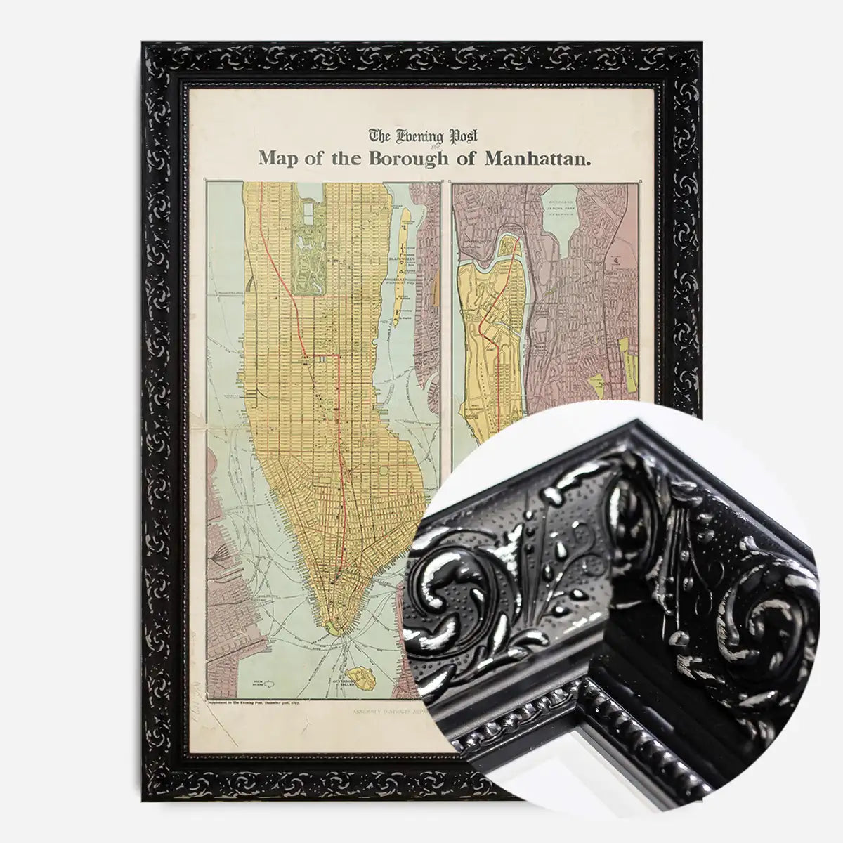 The Borough of Manhattan by the Evening Post Map Print