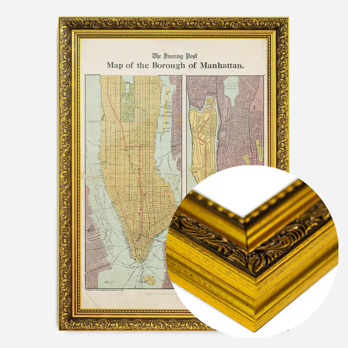 The Borough of Manhattan by the Evening Post Map Print