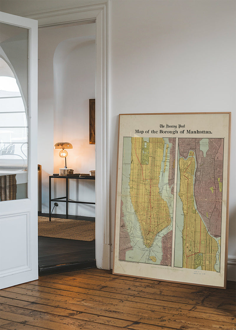 The Borough of Manhattan by the Evening Post Map Print